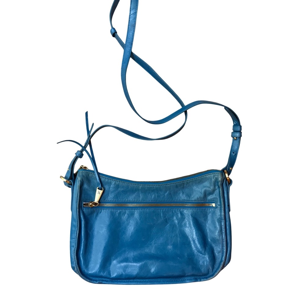 HOBO Karder Vintage Leather Crossbody Bag Capri Blue Adjustable Straps CLEAN
